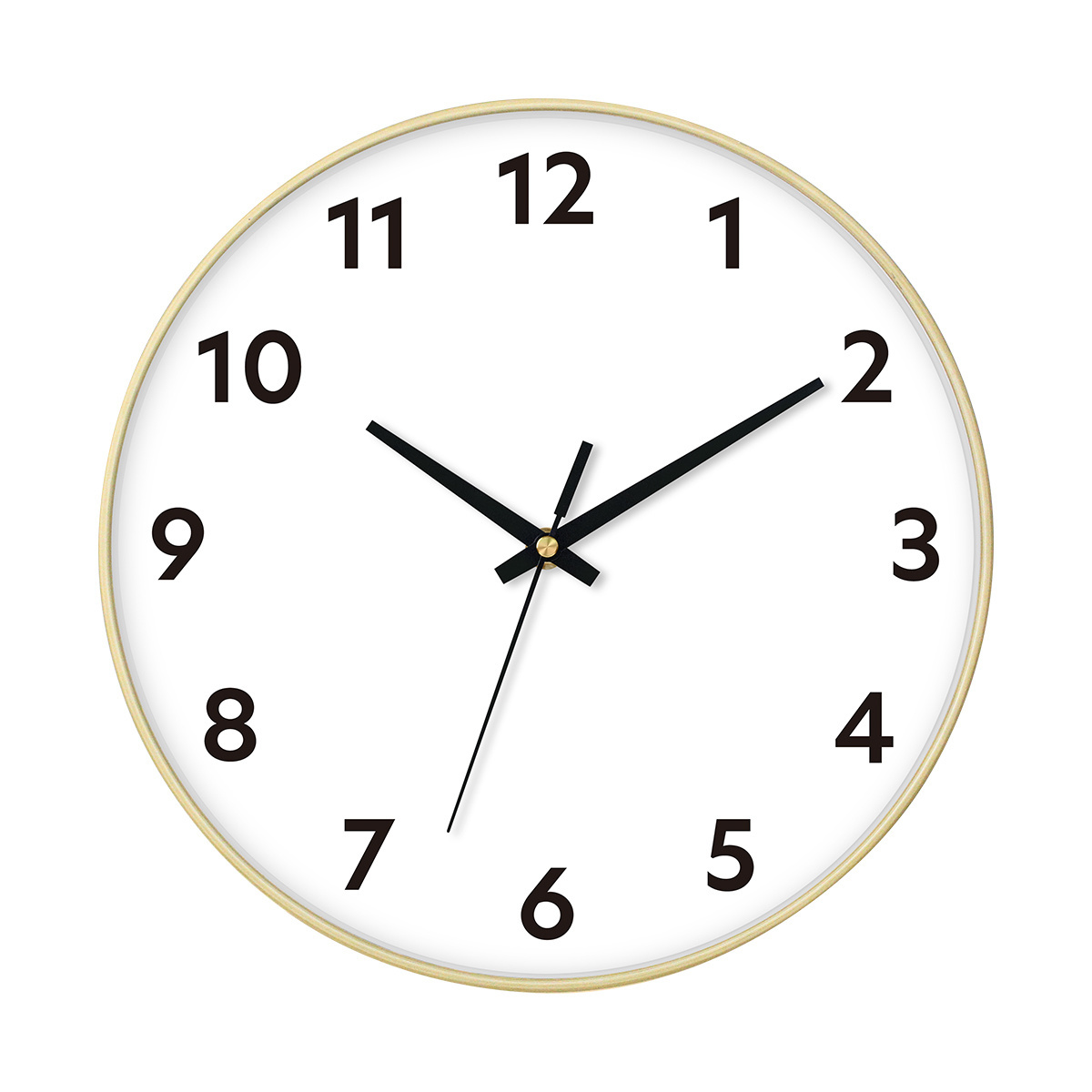 2024 new Chinese style wood grain bamboo grain brushed silent clock living room wood grain plastic round wall clock