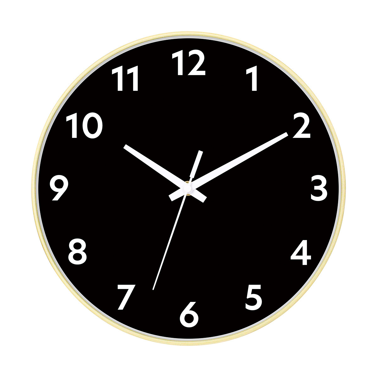 2024 new Chinese style wood grain bamboo grain brushed silent clock living room wood grain plastic round wall clock