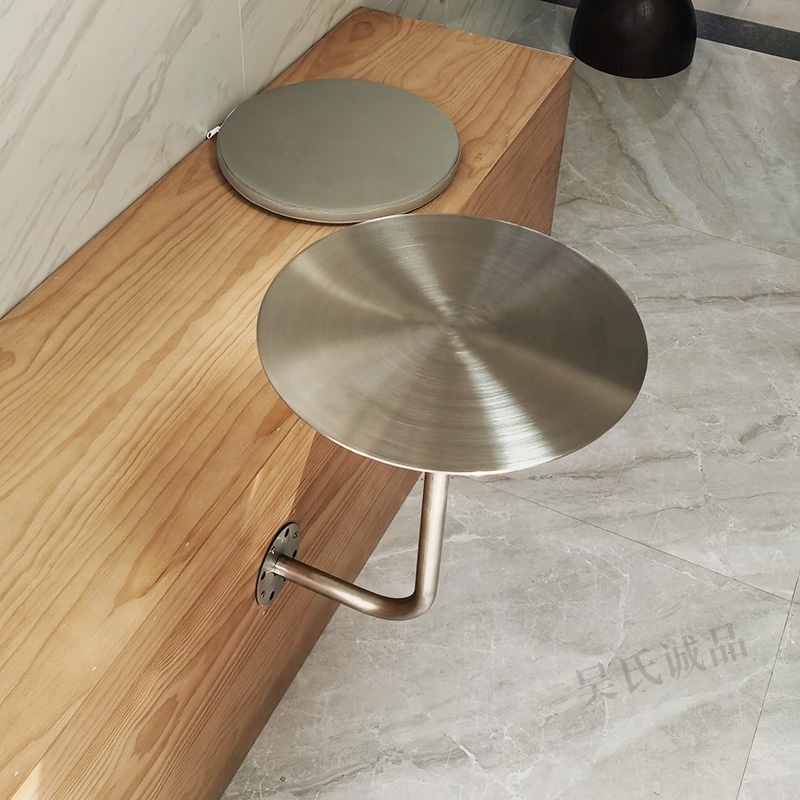 Simple milk tea shop side table coffee shop booth table wall-mounted stainless steel small round table