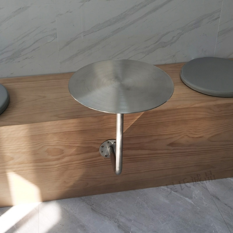 Simple milk tea shop side table coffee shop booth table wall-mounted stainless steel small round table