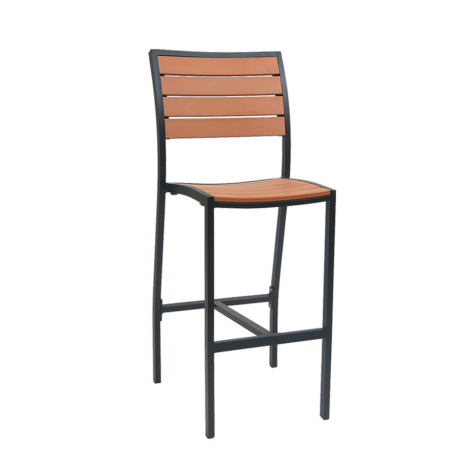 Commerical Outdoor  Patio black Aluminum Poly-wood Furniture teak plastic Restaurant beach garden wood Chairs