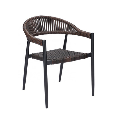 Patio aluminum frame espresso brown wicker rattan chair outdoor garden furniture