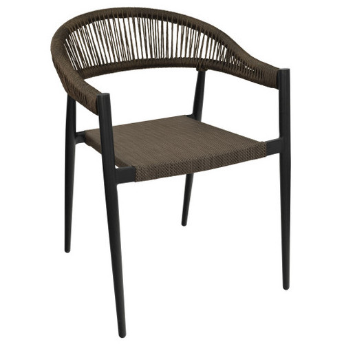 Patio aluminum frame espresso brown wicker rattan chair outdoor garden furniture