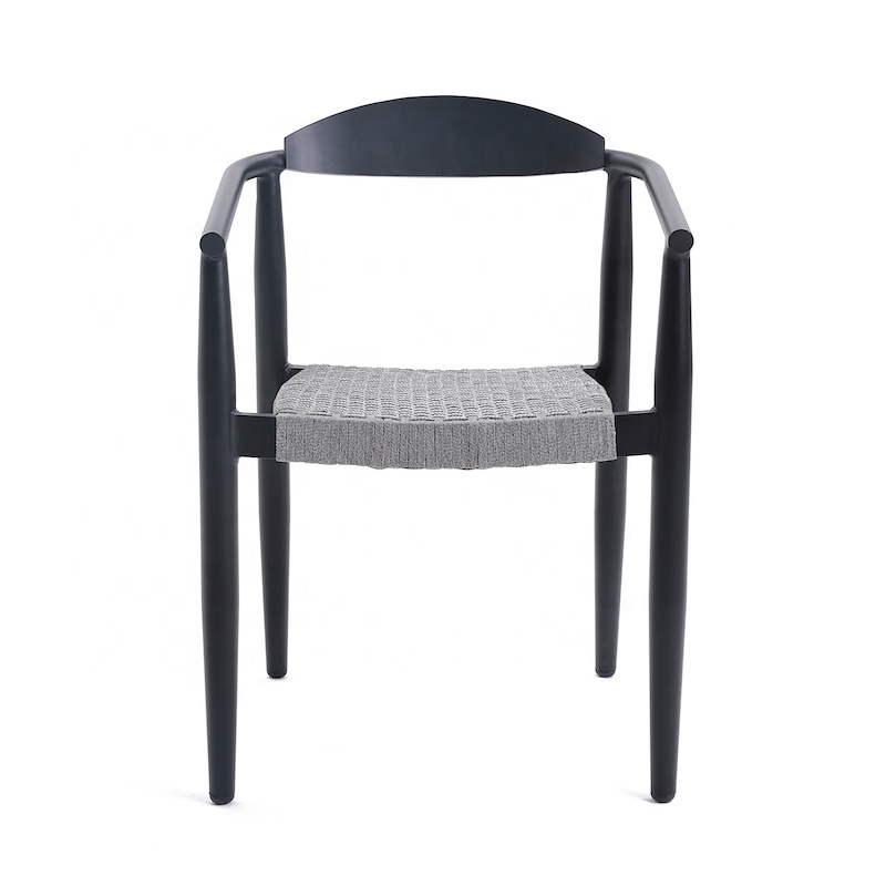 Outdoor Rattan Wicker Furniture  Bistro Cafe Garden Furniture Rope Woven chair with Aluminum frame