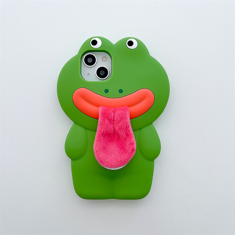 Red Tongue Frog Phone Case Silicone Phone Case For Iphone 14 13 12 11 Pro Max Iphone Shockproof Protector Cover