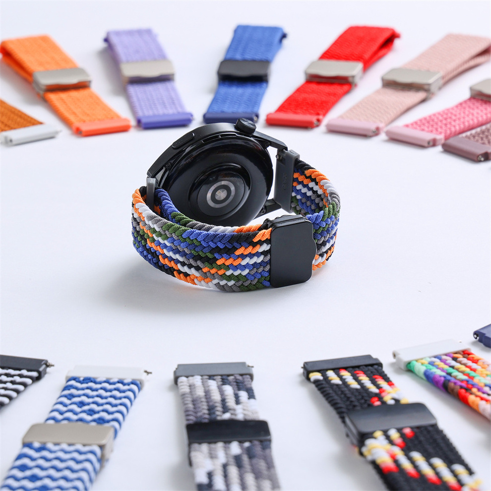 2024 New Nylon Braided Strong Magnetic Strap 20mm 22mm For Samsung Galaxy Watch 4/5/6 Huawei Gt 4/3/2 Watch accessories