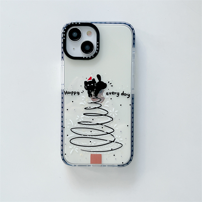 luxury cute Christmas tree dog mobile phone case for iphone 15 pro max TPU Christmas tree cat back cover for iphone 14