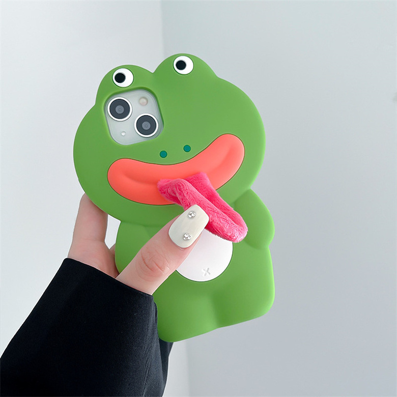 Red Tongue Frog Phone Case Silicone Phone Case For Iphone 14 13 12 11 Pro Max Iphone Shockproof Protector Cover