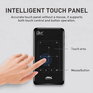 2018 4K DLP Texas Instruments mini Pico Projector with Touch Panel