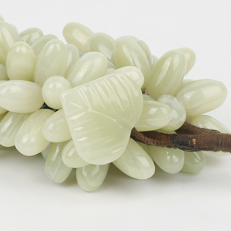 100pcs Modern Natural Green Heart Leaf Afghan Jade Grape Leaves Grapes Home Decoration