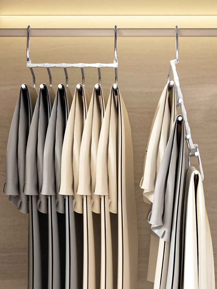 Hot sale multifunction non slip pants hangers pvc magic pant hanger metal trouser and skirt hanger