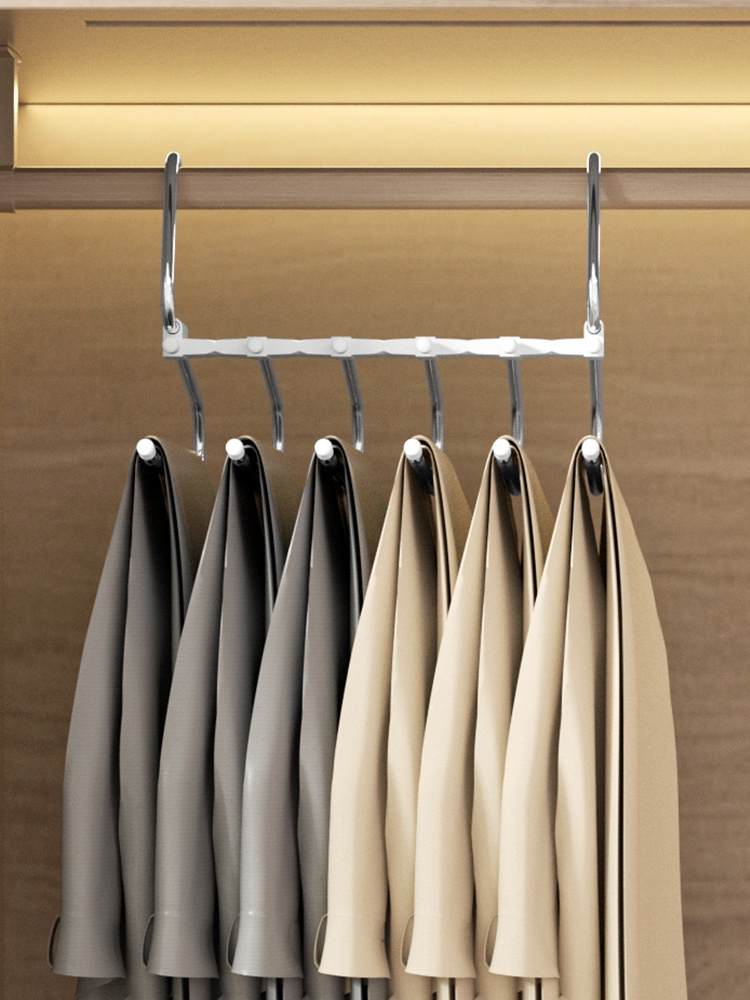 Hot sale multifunction non slip pants hangers pvc magic pant hanger metal trouser and skirt hanger