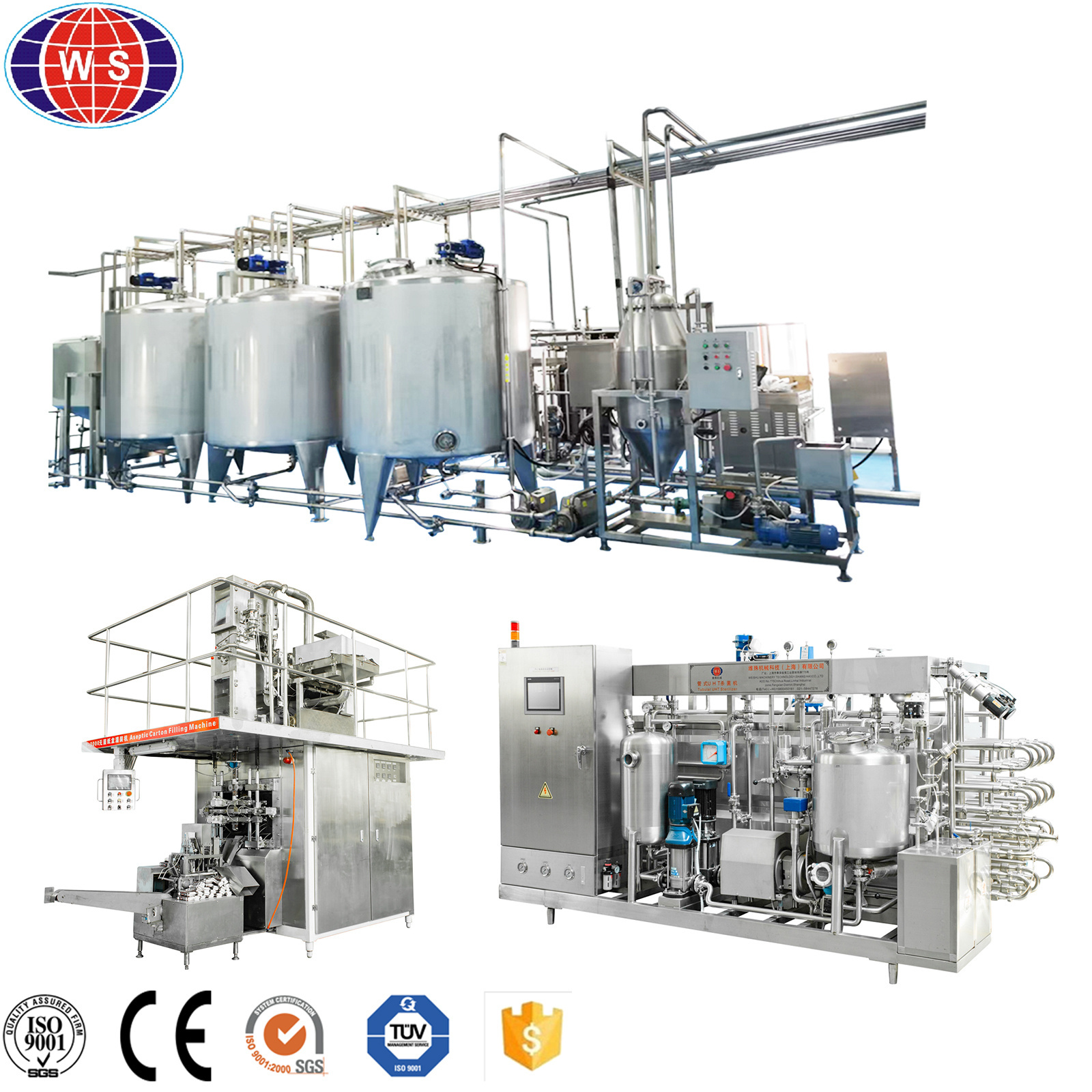 Milk Production Machine Uht Milk Processing Plant Dairy Production Lines