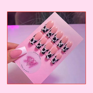 INS New Fashion Hand-made High Quality Press on Nails Gel Art Nails Packaging Box Private Labeling Custom Acrylic Finger ABS