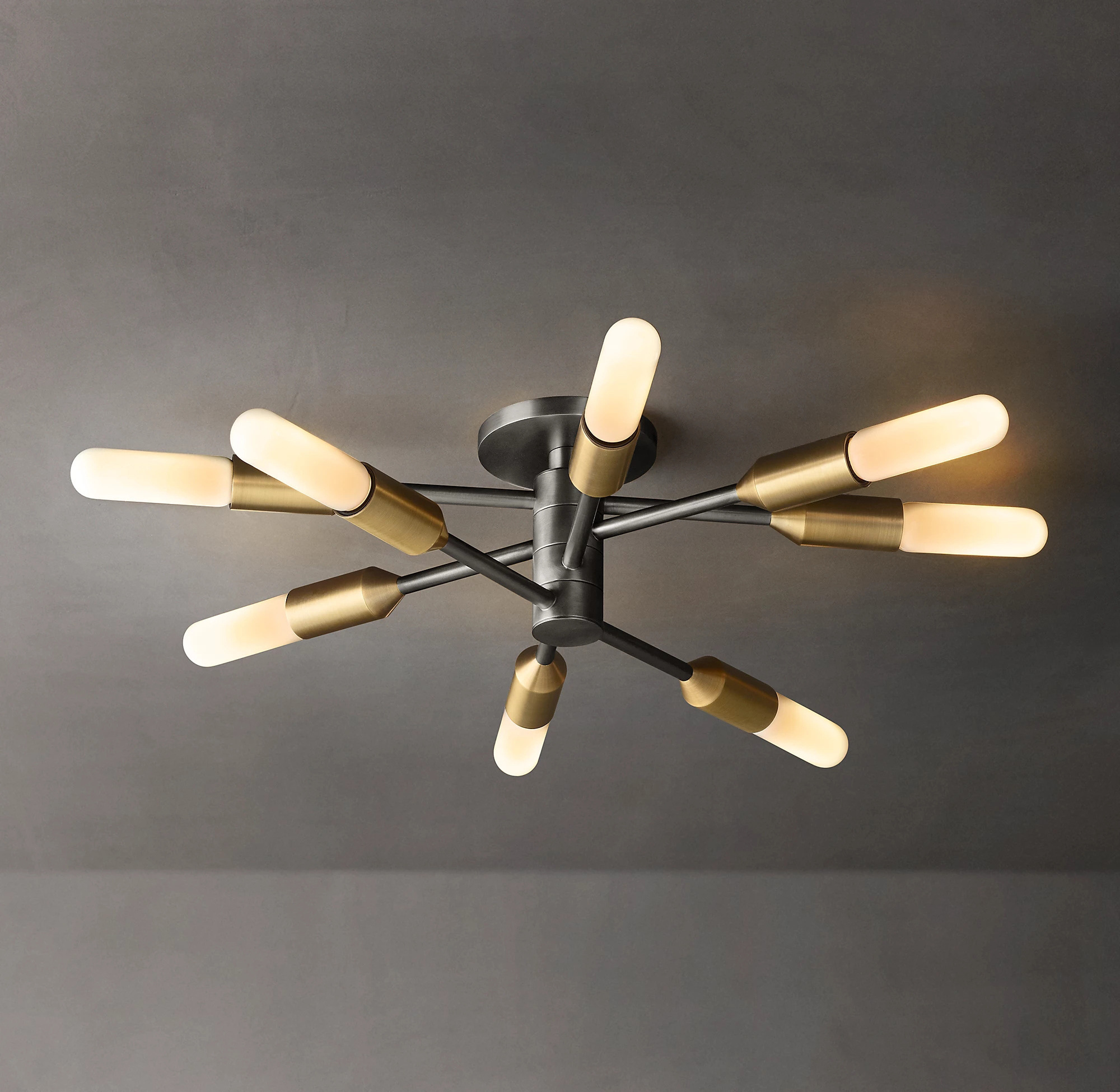 Gold Black Semi  Flush Mount Light Ceiling