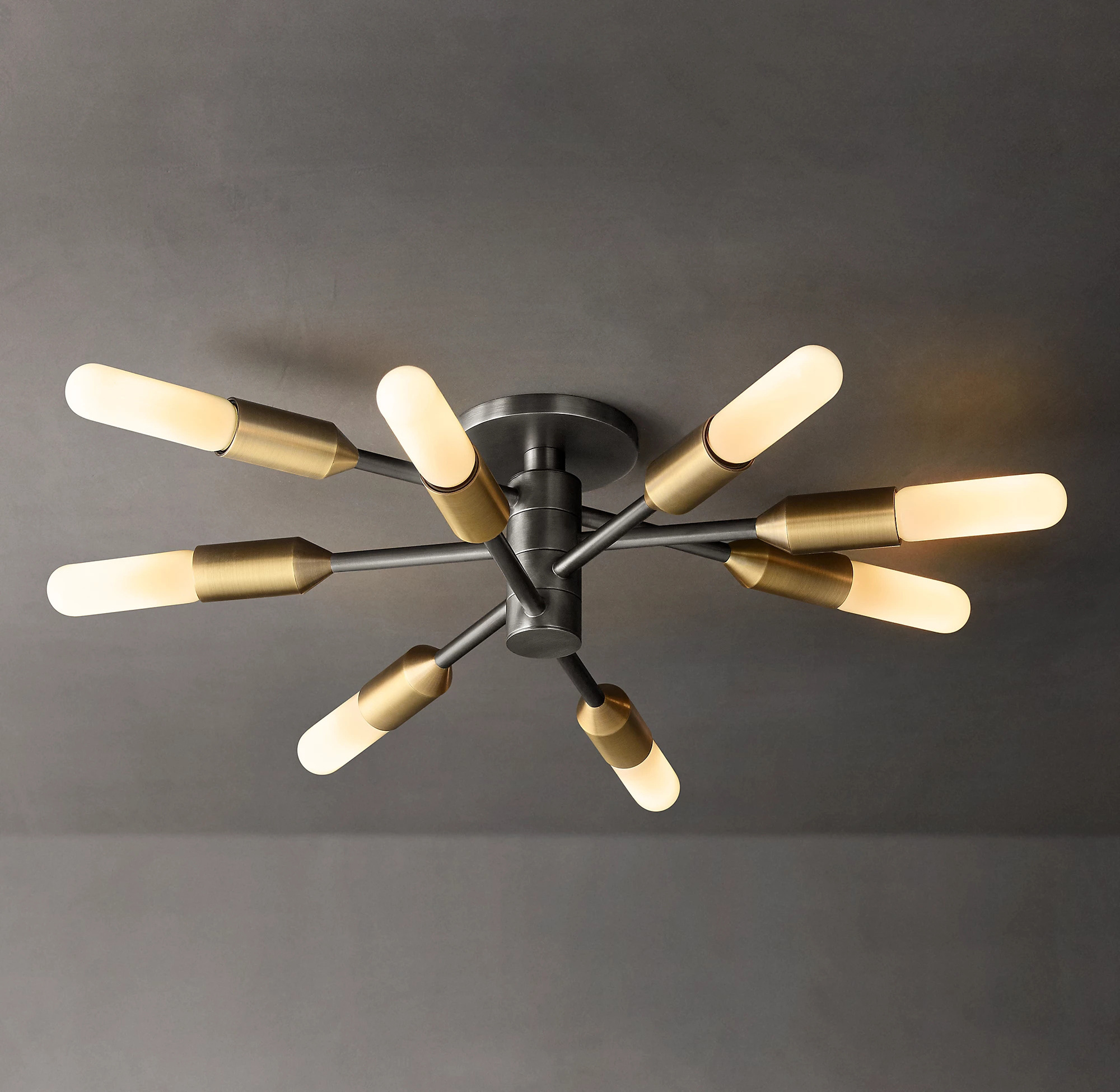 Gold Black Semi  Flush Mount Light Ceiling