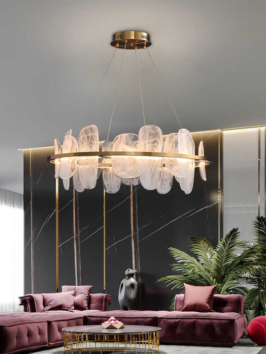 New Trend Luxury Modern Hotel Lighting Led Crystal Chandelier Gold Kitchen Glass Living Room Iron Glass Pendant Light 20 80 360