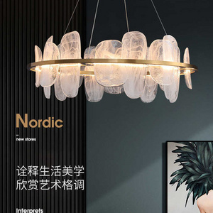 New Trend Luxury Modern Hotel Lighting Led Crystal Chandelier Gold Kitchen Glass Living Room Iron Glass Pendant Light 20 80 360