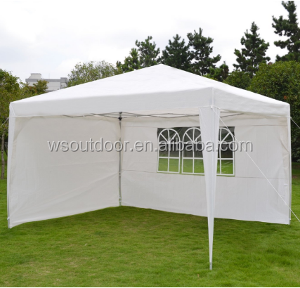 EZ POP UP Folding Gazebo Camping Canopy W/Carry Bag Wedding Party Tent With Side Wall-WHITE