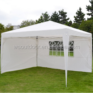 EZ POP UP Folding Gazebo Camping Canopy W/Carry Bag Wedding Party Tent With Side Wall-WHITE