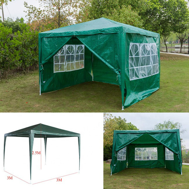 PE gazebo with side walls 3x3m