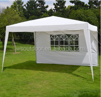 EZ POP UP Folding Gazebo Camping Canopy W/Carry Bag Wedding Party Tent With Side Wall-WHITE