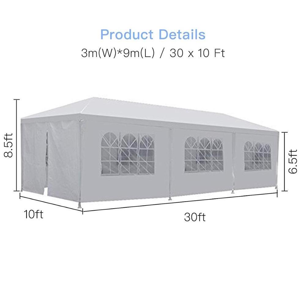 10'x30' Outdoor Canopy Tent Portable Gazebo Canopy Tent for Party Wedding with Removable Sidewalls