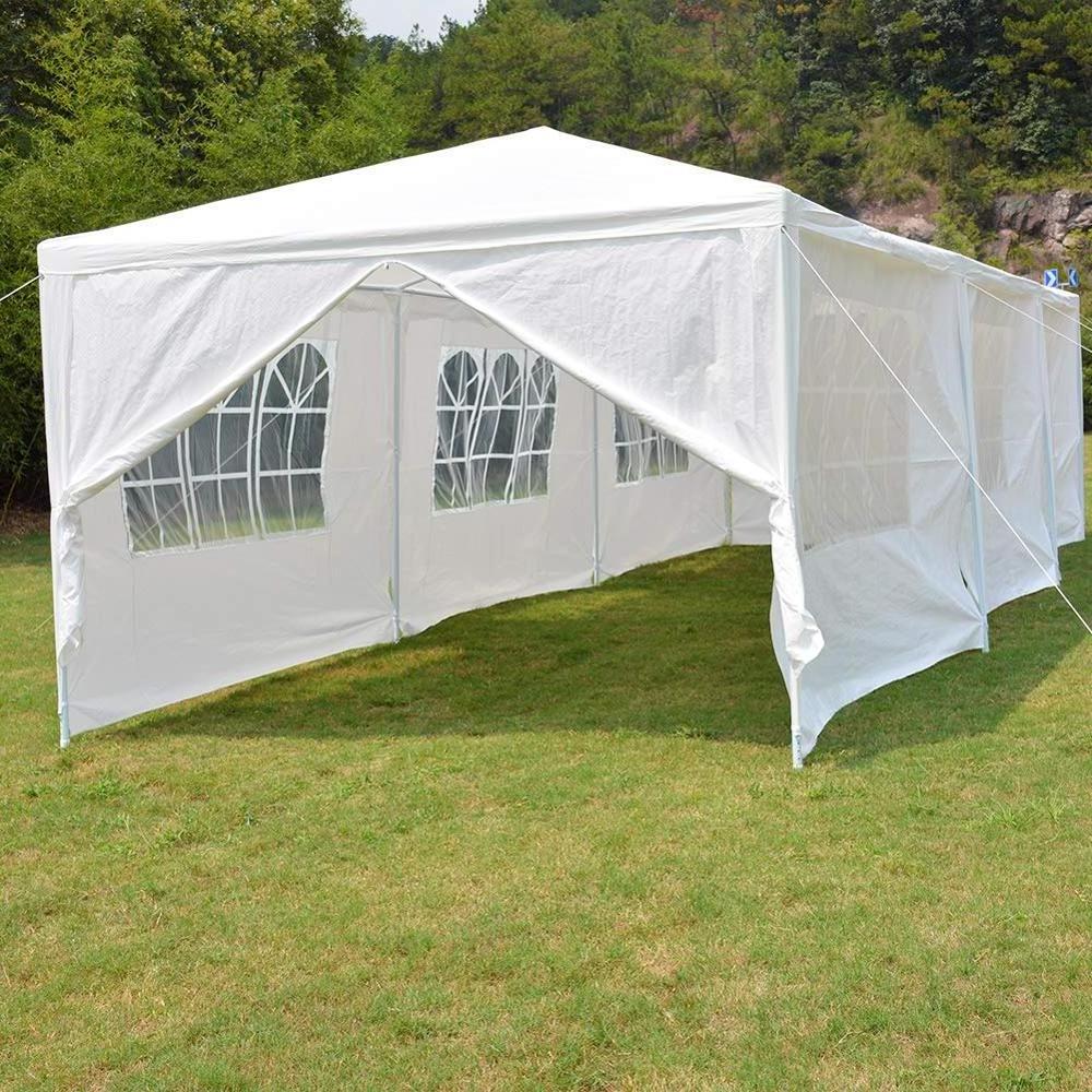 10'x30' Outdoor Party Wedding Canopy Tent Portable White Gazebo Tent with Removable Sidewalls