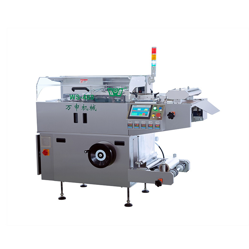 New design fully automatic pack box cellophane wrapping machine