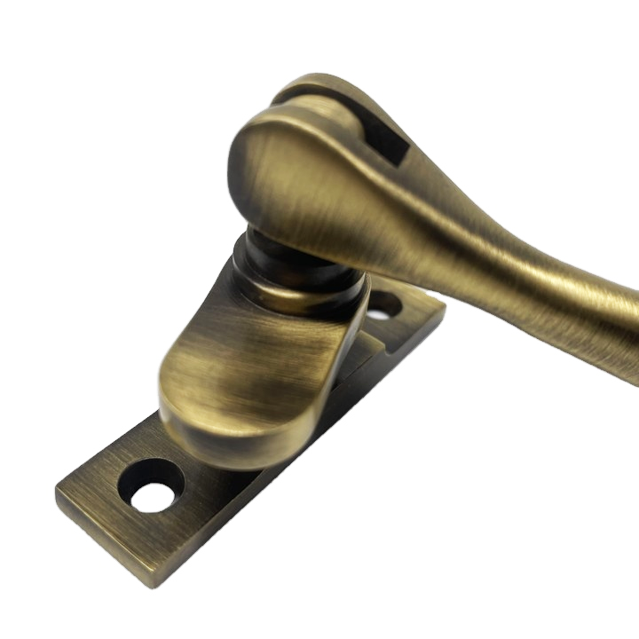 Window Casement fastener antique Brass window latch lock with catches solid brass window handle wholesale hardware