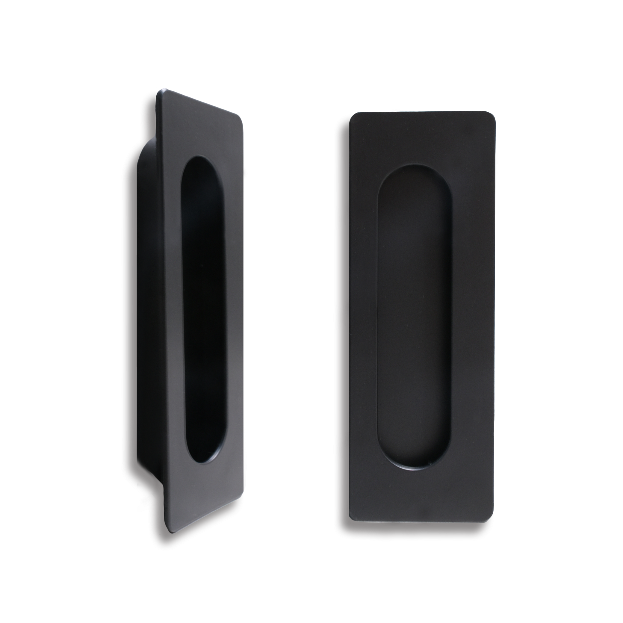 Recessed Pulls Matte Black Zinc Finger Flush Pulls Rectangle with Screws Accessories Hidden Handles Wholesale Hardware