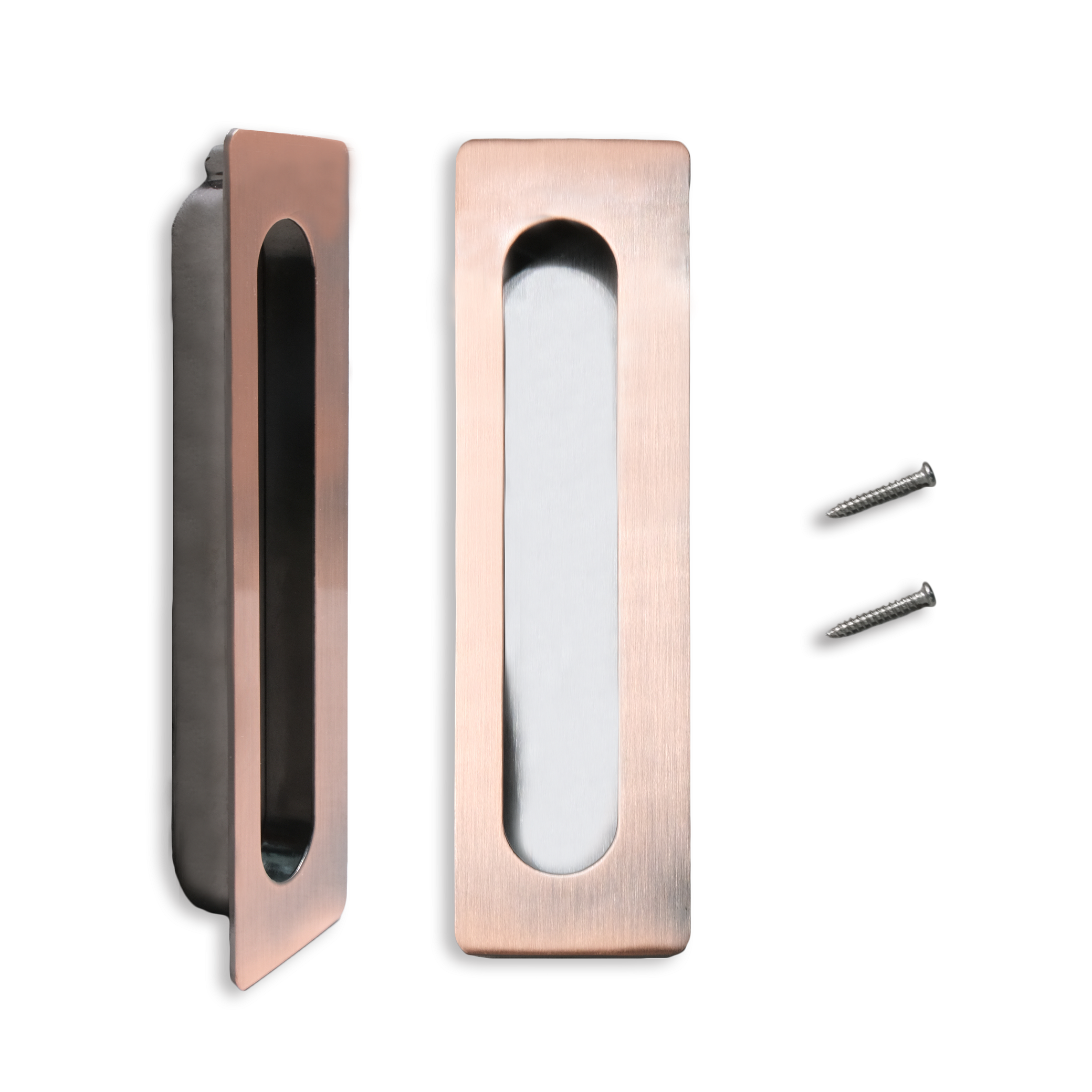 Antique Copper Metal Door Hardware Oval Sliding Door Handles Zinc Alloy Flush Handle for Sliding Doors Windows Cabinets