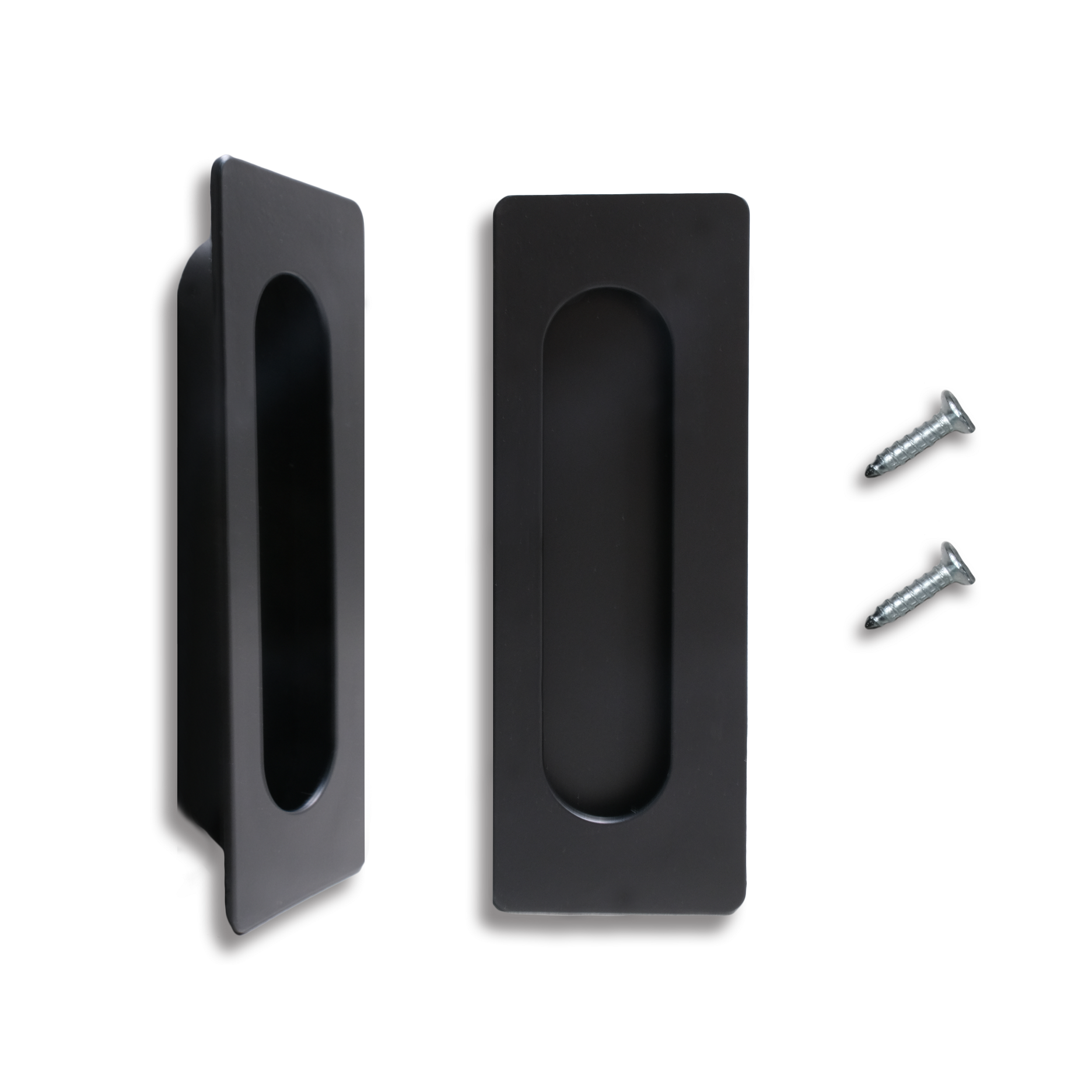 Recessed Pulls Matte Black Zinc Finger Flush Pulls Rectangle with Screws Accessories Hidden Handles Wholesale Hardware