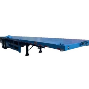 Wosheng hot selling China factory 2/3 axles  Flatbed Semi Trailer 20FT 40FT  Flat Bed Container Semi truck trailers