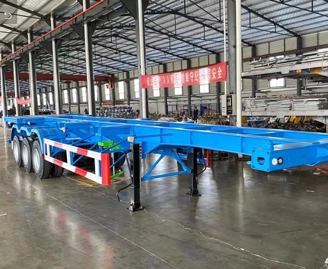 special for container transporting factory directly delivery 3 Axles truck trailer steel skeleton semi trailer