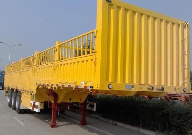 Wosheng hot sale 3 axle new or used bulk side wall box fence cargo semi truck trailer