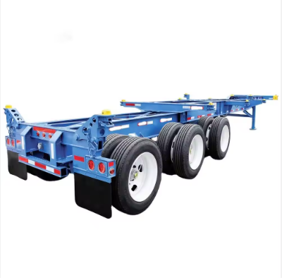 special for container transporting factory directly delivery 3 Axles truck trailer steel skeleton semi trailer