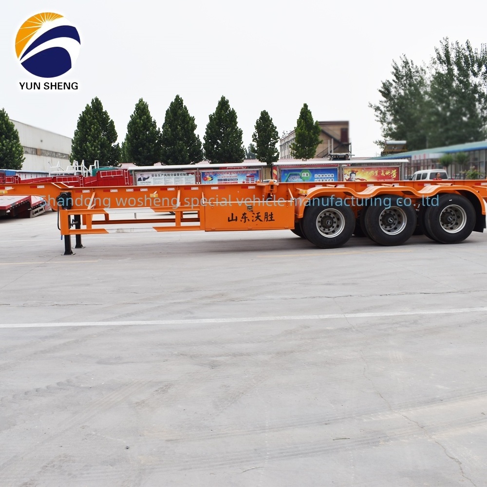 special for container transporting factory directly delivery 3 Axles truck trailer steel skeleton semi trailer