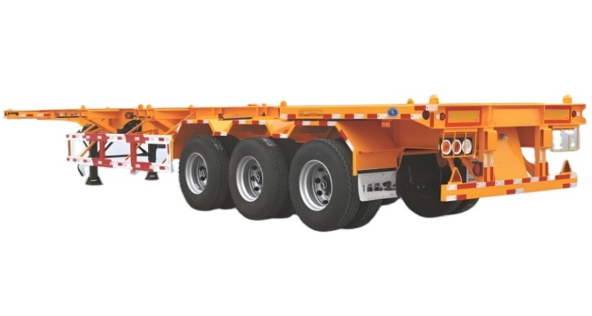 special for container transporting factory directly delivery 3 Axles truck trailer steel skeleton semi trailer