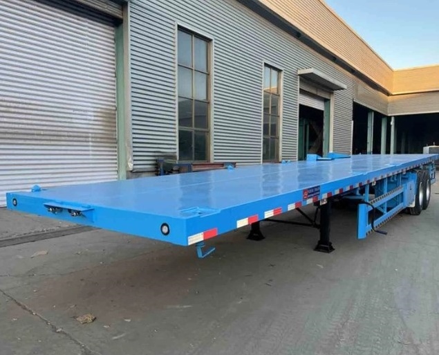 Wosheng hot selling China factory 2/3 axles  Flatbed Semi Trailer 20FT 40FT  Flat Bed Container Semi truck trailers