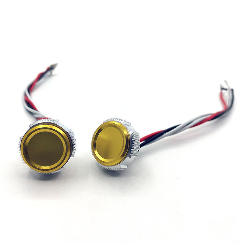 16mm metal instantaneous 12V IP68 touch waterproof wired piezoelectric button 24V piezoelectric switch MP16-YD