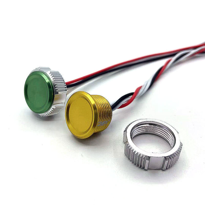 16mm metal instantaneous 12V IP68 touch waterproof wired piezoelectric button 24V piezoelectric switch MP16-YD