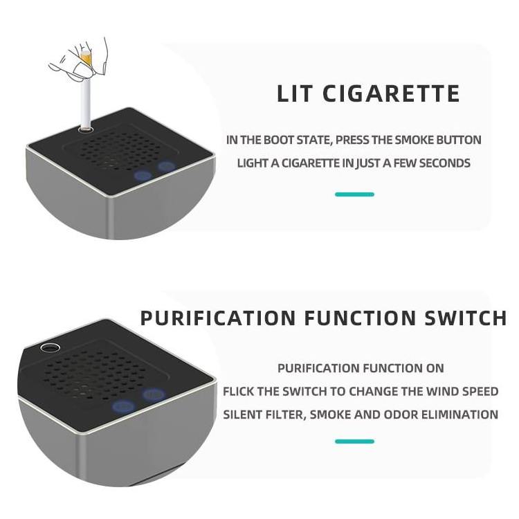 VANSU Home Desktop Electric Portable Car Cigar Lighter Smokeless Ashtray Air Purifier For Absorbing Smoke