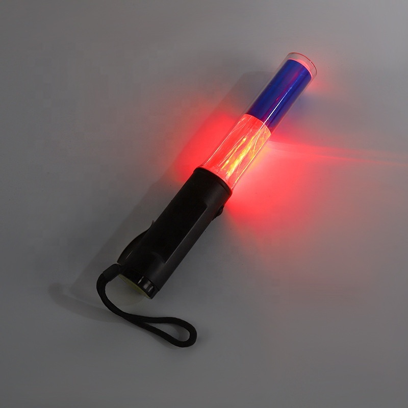 Red Bule Security Baton LED flashing Battery Operated Traffic Baton