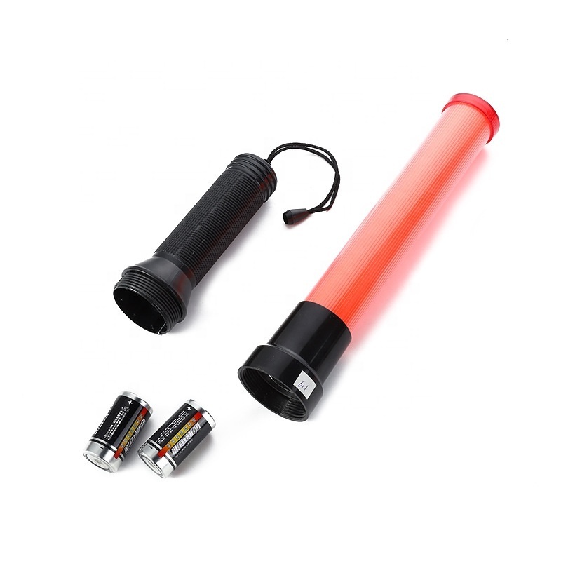 Portable Red Security Baton LED flashing Battery Operated Traffic Baton for road