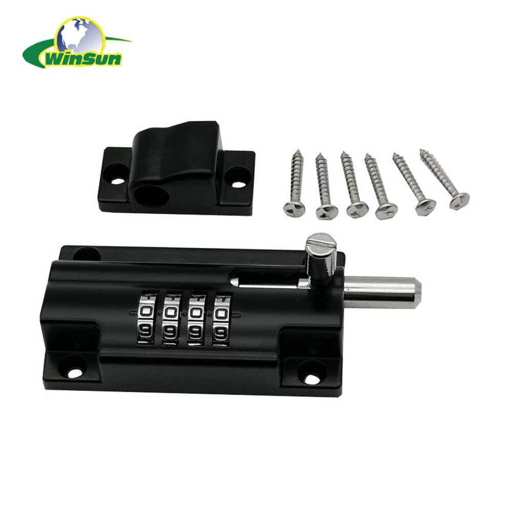 Zinc Alloy 4 Digital Combination Gate Slide Bolt With Black White Finish Flush Slide Bolt Lock