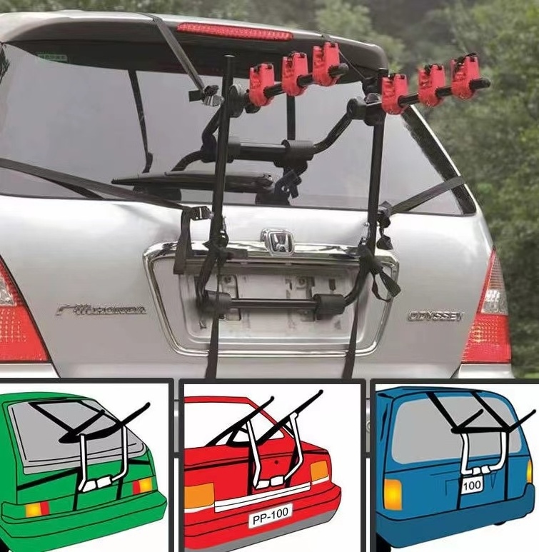 Wholesale Roof Bike Rack Foldable Carbon steel Load 45kg Carrier 3 Bicycles Car Mountain Hitch Bike Rack