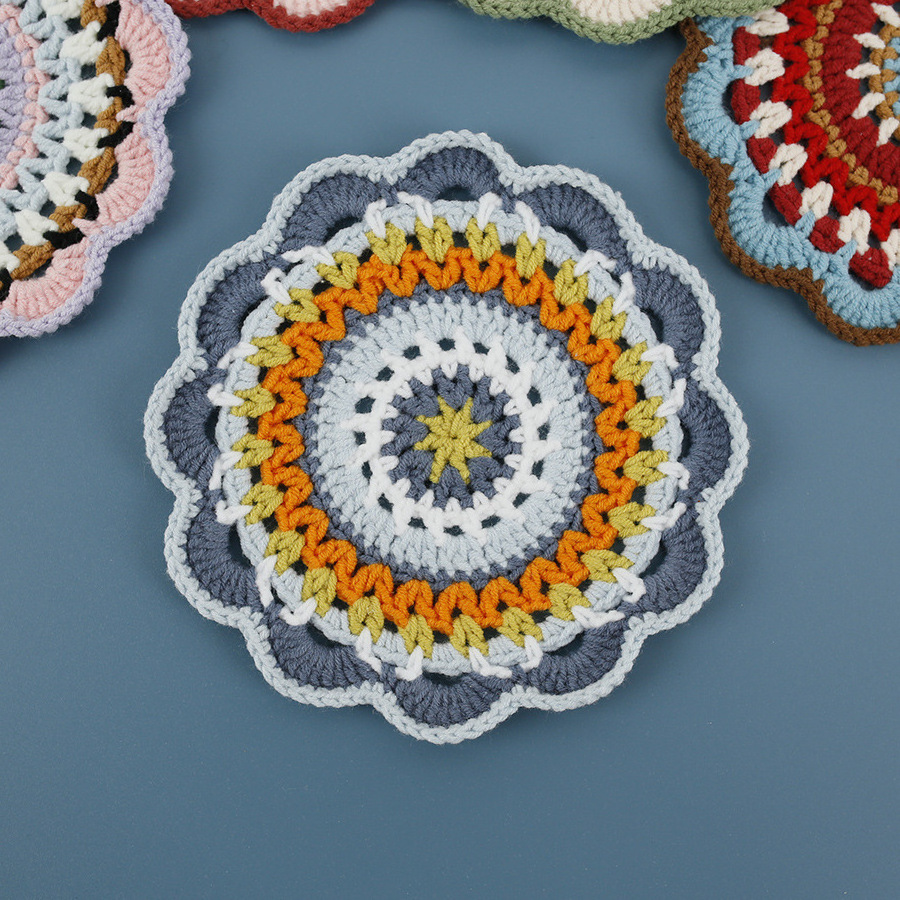 2024 Handmade Crochet Doily Mandala Multi Colored Christmas Doilies Beautiful Doilies Cotton Home Decor Crochet Mandala