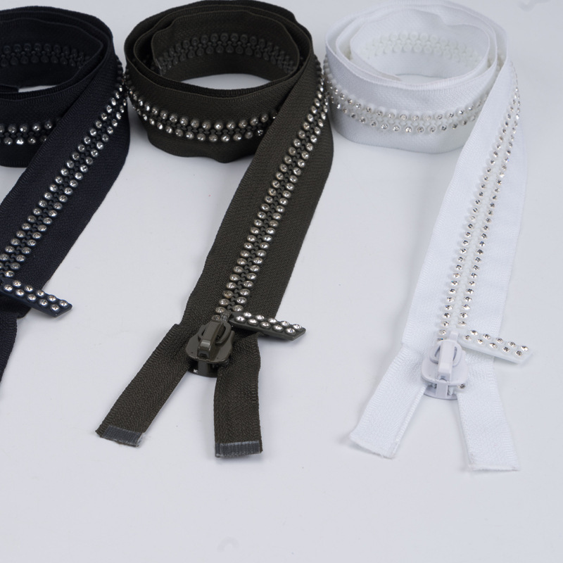 Zipper Factory Crystal Stones Design Fashion Open End Diamond Zipper