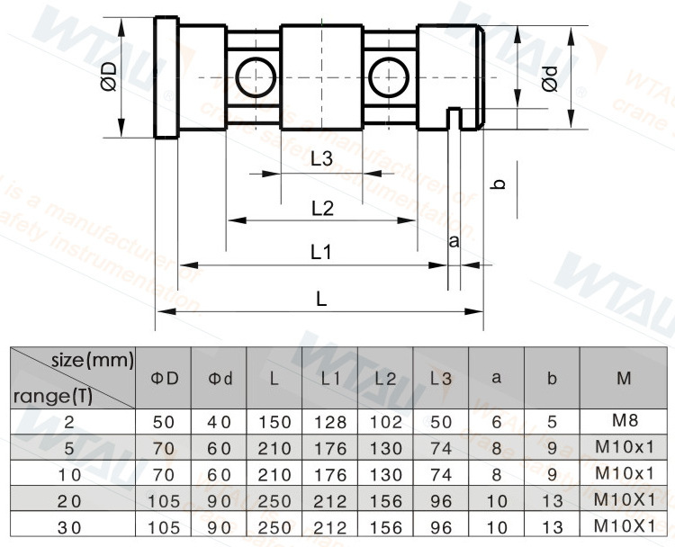 Load cell /load pin/ capteur de charge ZX pour STS/RTG